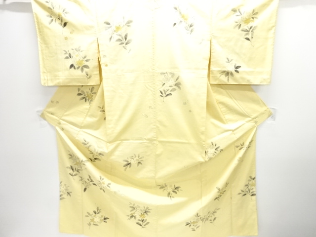 JAPANESE TSUKESAGE KIMONO / HITOE / TSUMUGI / FLOWER